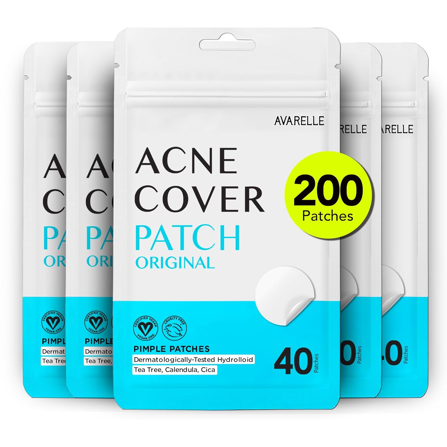 Acne Cover Patch Original 40CT (Size: Medium 10 - 14mm) for Pimple | Vegan, Cruelty Free, Carbon Free